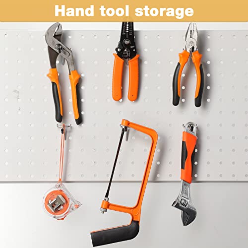 Moxweyeni 100 Pcs Pegboard Hooks Peg Board Organizer Accessories Holders Hanging Stainless Steel Display Wall Hooks for 1/8 and 1/4 Pegboard Wall for Garage Storage Tools(4 Inch) - size: 4 Inch