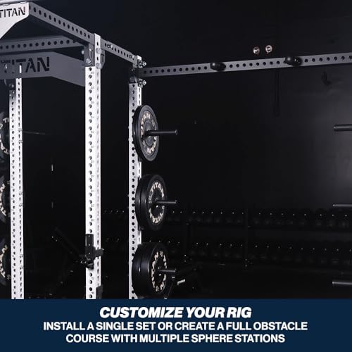 Titan Fitness TITAN Series Rack-Mounted Pull-Up Spheres, Set of Two of Globe Climbing Attachments, Power Rack Attachments for Grip Strength, Fits T-S Power Racks