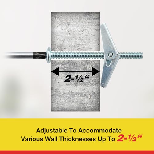 HOME MASTER HARDWARE 1/4" Heavy Duty Drywall Anchors and Screws, 20 Pcs Toggle Bolts and Wing Nuts Set, Hollow Drywall Anchors Bolts Screws Assortment Kit for Hanging Lamps Heavy Items - size: 1/4"(20pcs)