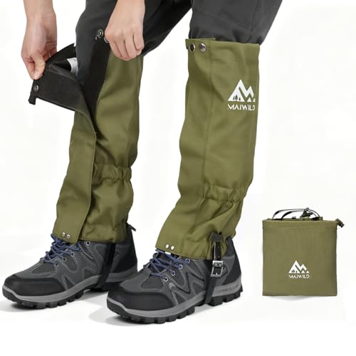 Adjustable Leg Gaiters, Waterproof Snow Boot Gaiters for Men Women with Hiking, Walking, Hunting, Snowshoeing, Climbing