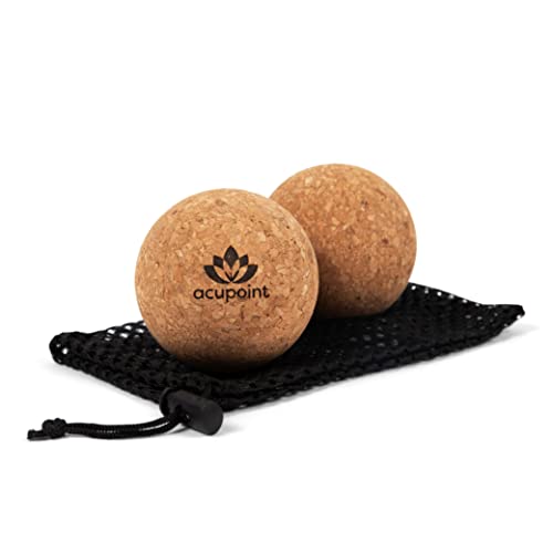 Acupoint Physical Massage Therapy Lacrosse Ball Set Ideal for Yoga Deep Tissue Massage Trigger Point Therapy and Myofascial Release Physical Therapy Equipment Back Foot Plantar Fasciitis (Cork) - style: Cork