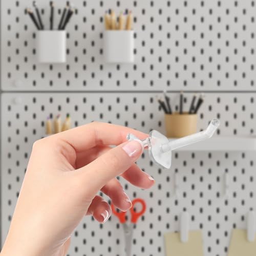 Healeved 50pcs Plastic Pegboard Hooks 5cm Hanging Board Hooks for Garage Wall Organizer and Tool Storage in Workshops and Showrooms