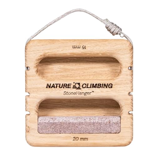 Portable Hangboard | Rock Climbing Hangboard | Hang Board for Climbing | Fingerboard | Strengthen Your Fingers | Bouldering Gifts | Hard Wood - color: Sandstone
