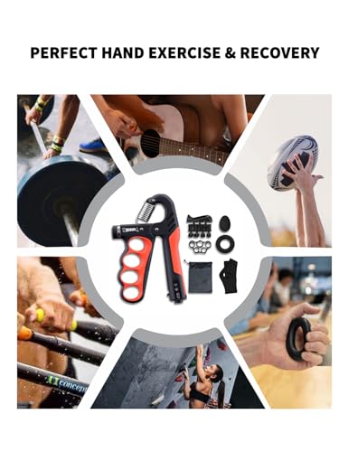 ProGrip Strength Trainer with Auto-Count & Wide Adjustment (11-220 LBS) –Hand Strengthener Kit for Home Gym, Forearm Building & Recovery Training