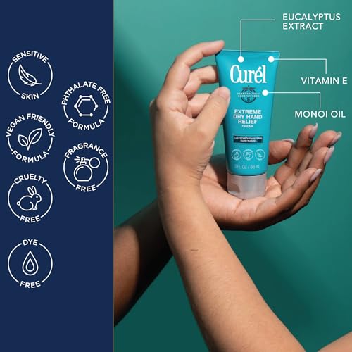Curel Extreme Dry Hand Dryness Relief, Travel Size Hand Cream, Easily Absorbed for Long-Lasting Relief after Washing Hands, with Eucalyptus Extract, 3 Ounces (Pack of 2) - size: 3 Fl Oz (Pack of 2)
