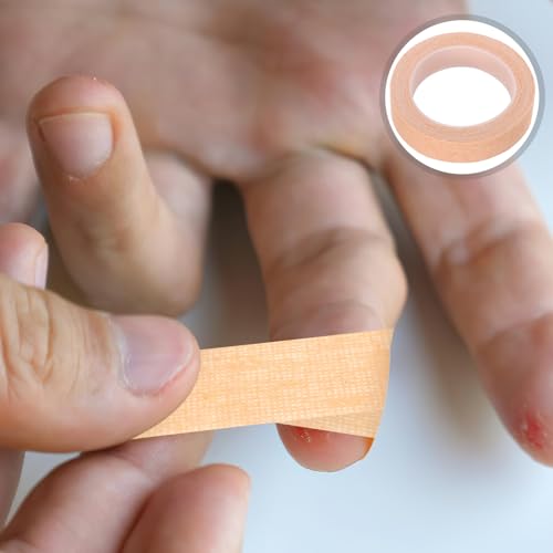 Tofficu Adhesive Bandage Tape 1cm X Cuttable Skin Color 30 Rolls Strong Adhesive Athletic Tape for Rock Climbing, Grappling, Foot and Finger Support, First Aid Dressing