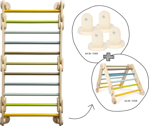 small foot Triangle-Wall Climbing 2in1 Adventure, Wood, 4 Adapters, Movement, from 2 Years 12625, 150 x 64 x 10 cm
