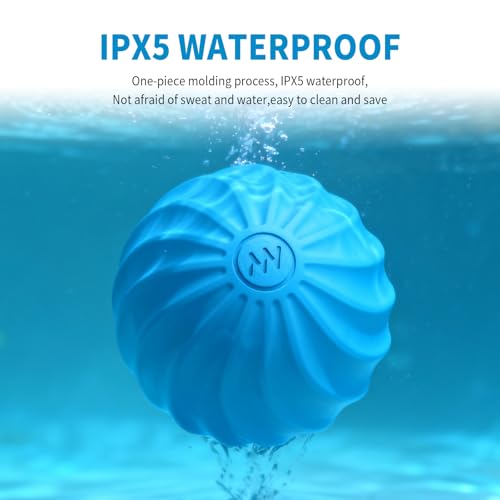 2.5" Mini Massage Ball, 10 Speeds Vibrating Massage Roller Ball for Palm, Hand, Foot, Leg, Neck, Back, Trigger Point Muscle Therapy Ball for Myofascial Release, Plantar Fasciitis Relief (Blue) - color: Blue