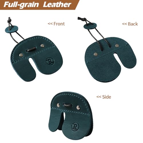 Leather Archery Finger Tabs,Handmade Archery Finger Guard for Shooting Practice Gear, Recurve Bow Fingers Tab - color: Blue