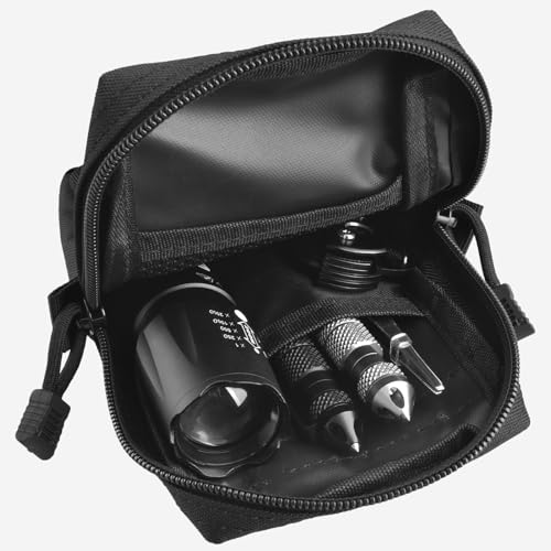 TRIWONDER Tactical Phone Pouch Molle, Smartphone Holster Bag EDC Utility Cellphone Lock Card Holder Organizer Fit for Waist Belt Case - color: 01 Black