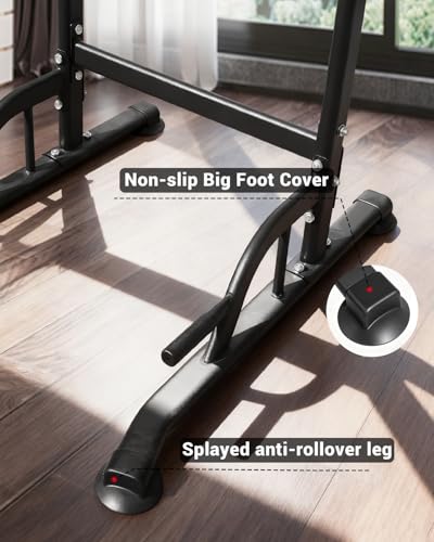 Power Tower Pull Up Bar Station, Height Adjustable Free Standing Dip Station, Home Strength Training Fitness Workout Equipment for Home Gym