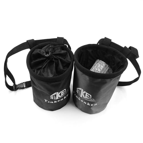Rock Climbing Chalk Bag | Drawstring Rock Bucket Bag - High Capacity, Leakproof Magnesia Sack with Adjustable Carabiner, Rock Climbing Gear Equipment for Weight-Lifting
