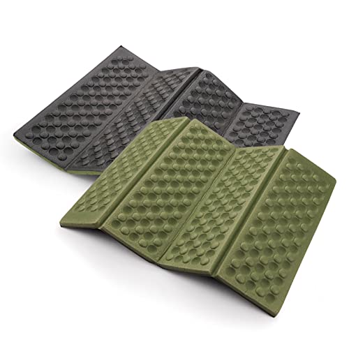 AceCamp 3940 Portable Lightweight Mini Waterproof Folding Mat, Foam Sitting Pad for Outdoor Activities, Foldable Kneeling and Seat Cushion for Comfort, Red - style: Green 2pcs