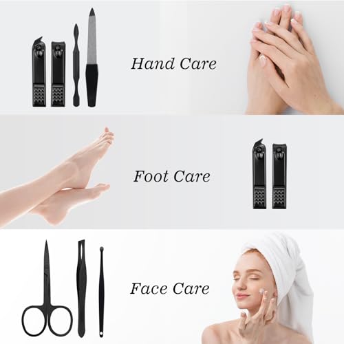 Manicure Pedicure Set Personal Care Nail Clipper Kit 7 PCS Manicure and Pedicure Kit Nail Care Kit for Men Suitable for Travel(Gray) Present for Men Husband Boyfriend Parent - color: gray