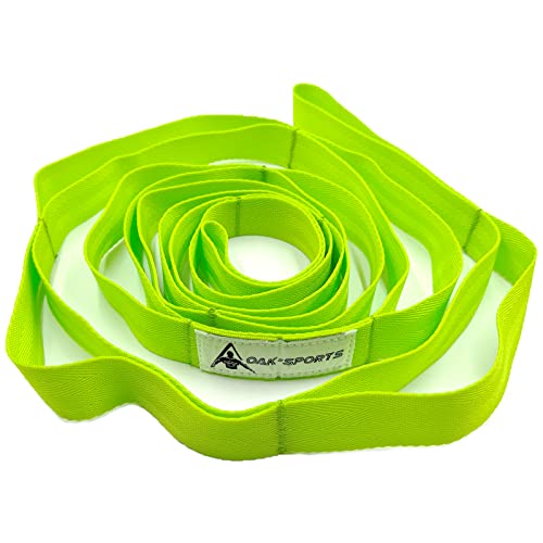 Stretching Strap Yoga Strap with Loops, Stretch Straps for Physical Therapy, Non-Elastic Exercise Strap for Pilates, Dance and Gymnastics with Workout Guide - color: Green