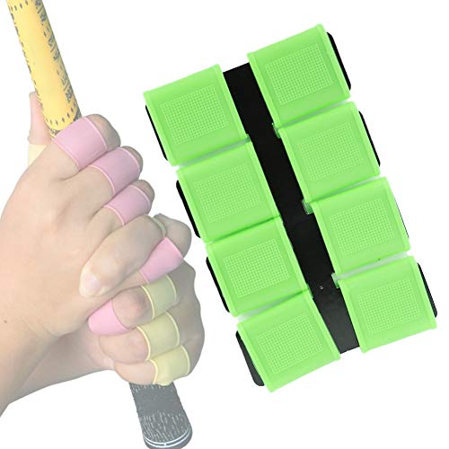 Finger Sleeves, 8pcs Finger Protector Silicone Finger Tube Golf Gloves Golf Finger Protector Tape Anti Slip Elasticity Golfer Swing Grip Golf Finger Band Cover Sets (Green) - color: Green