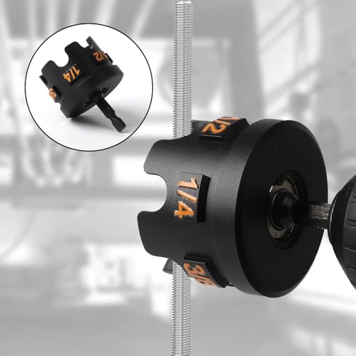 Nut Zipper Drill Attachment for Fast Nut and Bolt Removal, Nut Zipper Drill Attachment for Impact Drills, Nut Zipper Tool for 1/4", 3/8", and 1/2" Threaded Rods (Aluminum alloy) - color: Black1