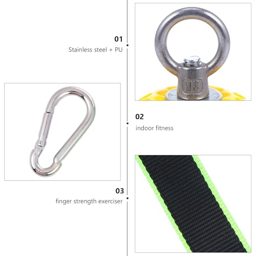 Climbing Training Grip Ball Hand Exerciser with Hanging Rings Solid Grip Strengthener for Finger and Wrist Workout Gym Fitness Sling Training Aid for Rock Climbing Random Color