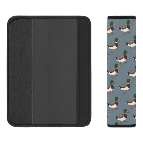 Breathable Car Seat Belt Pad for Girls and Boys, Stroller Pushchair High Chair, 2PCS Mallard Duck Print Shoulder Harness Cover Easy Install (No Tool) - color: Pattern 1016