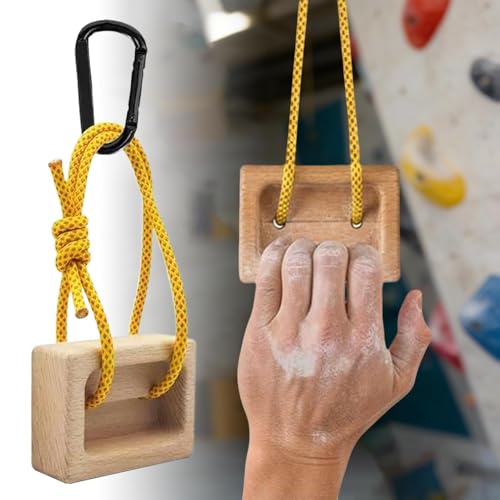 Hangboard Rock Climbing 1 Pair Portable Wooden Trainer | Fingerboard Climbing for Climbers Tree Hand Playground Enhances Grip Strength Indoor Outdoor Doorway
