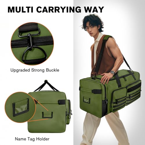 Goloni 130L Heavy Duty Large Duffle Equipment Bag,Catchers Gear Bag with Shoe Compartment,Baseball Duffle Bag - color: Green