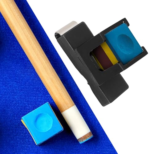 flexman Billiard Chalk Holder, Aluminum Universal Dry Oil Pool Cue Chalk Holder with Magnetic Belt Clip, Professional Snooker Billiard Accessories - color: Black