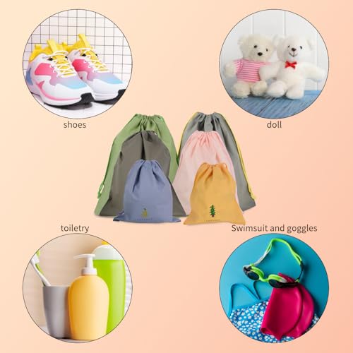 Waterproof Drawstring Bag, PE Plastic Storage Bag Organizing Bag for Sport Travel Organize Pouch for Clothing Shoes Toiletries 3 Sizes