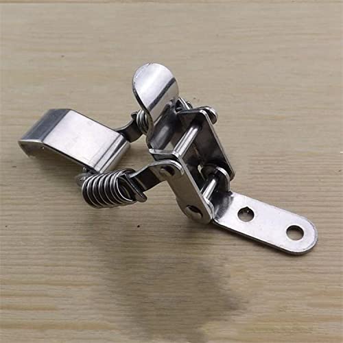 NRC&XRC Stainless Steel All in one Double Spring Locking Latch hasps Chest Toggle Catch Clasp Furniture Hardware Accessories w/Screws (2, L), DK 7789L-2 - size: Large