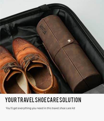 Shoe Polish Kit 13PC Shoe Shine Leather Boot Shoe Care Set Mink Oil Brushes and More for Gentle Care Cleaning - color: 13psc