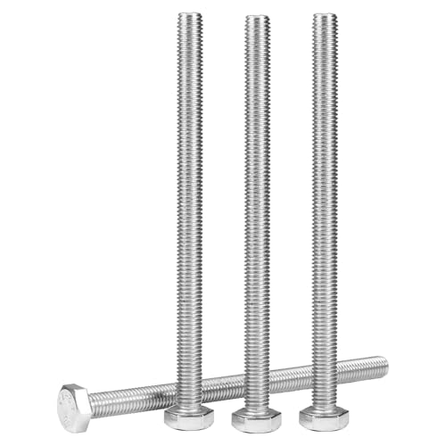 5 Pcs M10 Hex Bolts M10-1.5 x 150mm Hex Head Screw Bolt 304 Stainless Steel M10-1.5mm Hexagon Bolts Hex Head Screws, Metric Machine Fully Thread, Bright Finish - size: M10-1.5 x 150mm