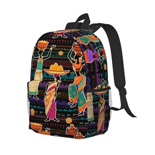 African Tribes Laptop Backpack African Art Backpack Bag With Adjustable Shoulder Straps - color: African Tribe _I1001
