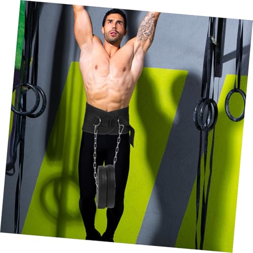 Weightlifting Dipping Belt with Thick Chain and Buckle for Upper Body Strength Training Elastic Waist Support Fitness Supply for Running Hiking Climbing Yoga and Leisure Walks