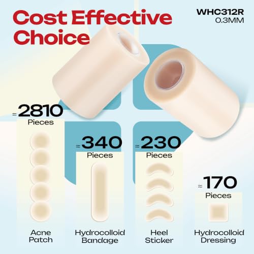 LIFARA Hydrocolloid Roll for Wound Care - Cut-to-Size, Hydrocolloid Patch Bandages with Self-Adhesive, Ultra Absorbent & Waterproof, First Aid Kit Essential (11.8mil/ 0.3mm Thickness, 3in*12ft) - size: 3in*12ft, 11.8mil/ 0.3mm Thickness