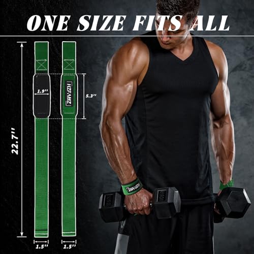 Lifting Straps, Lifting Wrist Straps for Weightlifting, Weightlifting Straps with Padded Neoprene, Gym Straps for Strength Training, Bodybuilding, Weight Lifting Straps for Men and Women - color: Green