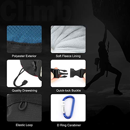 Moko Rock Climbing Chalk Bag, Bouldering Chalk Pot Bucket with Adjustable Belt & Carabiner Drawstring Climbing Gear - color: Royal Blue & Black, style: Cylinder