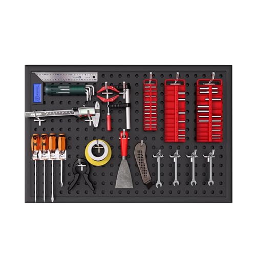 Tool Wall Pegboard, Black Office Desk Metal Hanging Board, Pegboard And Accessories, Wall Storage Rack, Suitable For Home, Office, Dormitory, Gaming Desk(23.6x15.7in) - size: 23.6x15.7in