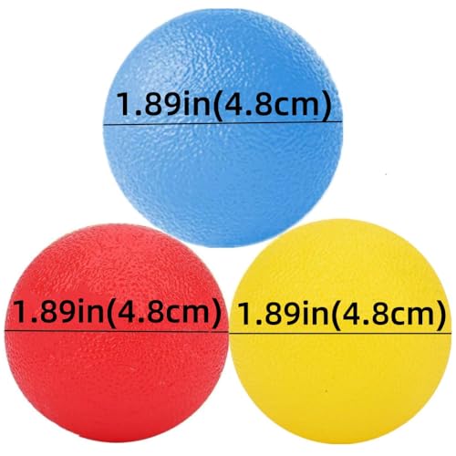 3 PCS Physical Therapy Hand Exercise Balls, Stress Balls for Adults | Squeeze Balls Kits for Hand Finger Wrist Muscles, Hand Grip Strengthener Trainer,Finger Exerciser
