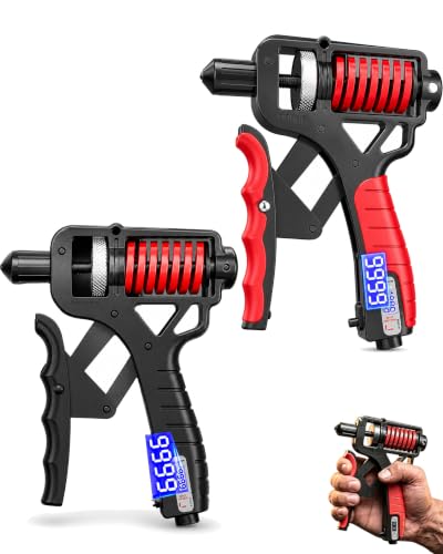 Adjustable Digital Counting Hand Grip Strengthener, 11-363 lbs | Double Spring Grip Strength Trainer, Smart Electronic Counter, 11-363 lbs Forearm Exerciser For Climbing And Fitness - color: 2 Pcs