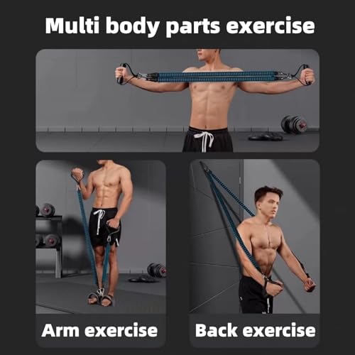 Resistance Bands for Exercise,6-Tube Elastic Yoga Pedal Puller Resistance Band, Natural Latex Tension Rope Fitness Equipment, for Abdomen/Waist/Arm/Leg Stretching Slimming Training - color: Black Plus