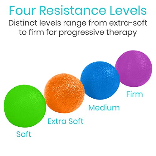 Vive Squeeze Balls for Hand Therapy, Exercise, Arthritis (w/Rehab Video App) - Grip Strengthener Occupational Equipment for Finger, Wrist, Carpal Tunnel, Pain Relief