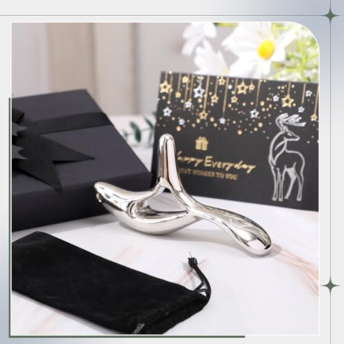 Nuanchu Massage Tool for Deep Tissue & Myofascial Release with Gift Box, Muscle Scraper for Full Body Pain Relief, Thumb Protector for Elephant Christmas White Gift Acupressure & Gua Sha Therapy