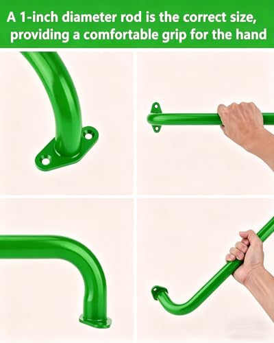 BiJun 17 Inch Monkey Bars Heavy Duty Metal Playground Handles,Green 6 Pack | Indoor Outdoor Ceiling Grab Bars,Anti-Rust Steel,300LBS Capacity,for Backyard Climbing Frame Treehouse Wall Ladder - color: Green-6pcs