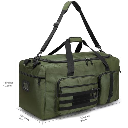120L Extra Large Duffle Bag for Men, 32" Heavy Duty Sports Gym and Travel Duffel Bag with Shoes Compartment, Equipment Gear Bag for Football Soccer Baseball Hockey Helmets Pads, XL Giant Green - color: Green