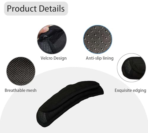 2 Pack Shoulder Strap Pads for Backpack Accessories,Replacement Universal Shoulder Pad Cushion Relieve Shoulders Pressure - color: Black