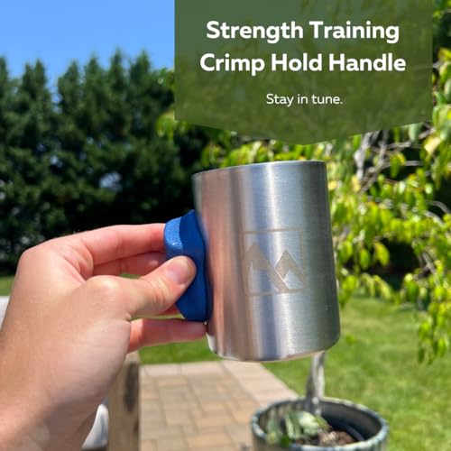 Rock Climbing Mug with Real Crimp Handle - 12oz Stainless Steel Pinch Hold Mug Climber Gift (Red) - color: Red