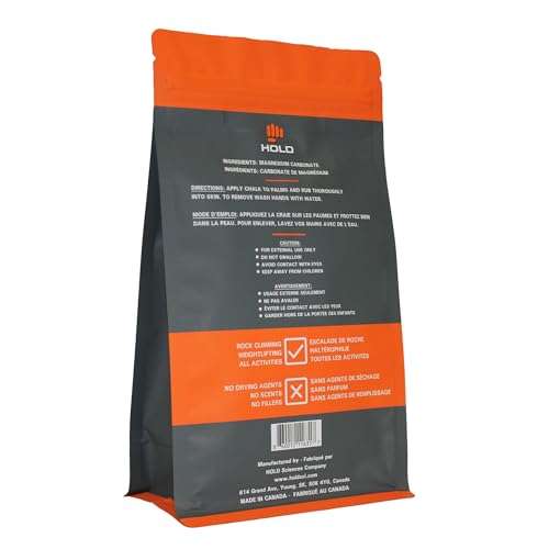 HOLD Sports Chalk – Pure Magnesium Carbonate for Climbing, Weightlifting, Gymnastics & Powerlifting – No Additives, Non-Toxic, Sweat-Resistant, Strong Grip Performance - style: Micronized