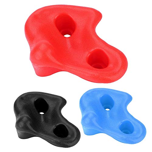 plplaaoo 10PCS Plastic Rock Climbing Holds Set, DIY Tree Rock Climbing Holds for Kids & Adults Climber, Kids Indoor and Outdoor Play Set Use, Includes Mounting Screws., Rock Climbing Holds climbin - color: black