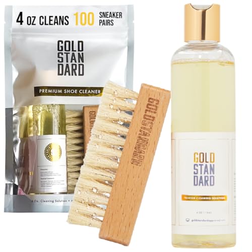 Gold Standard Shoe Cleaning Kit for White Sneakers & Tennis Shoes | Sneaker Cleaning Kit, Removes Dirt & Stains from Leather, Canvas & Mesh - style: Starter Set