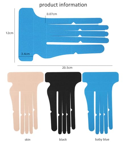 Precut Kinesiology Tape for Hand & Wrist Support, 3 Pairs Breathable Waterproof Kinesiology Recovery Tapes Finger Joint Support Tape, Hypoallergenic Latex-Free Elastic Athletic Tapes for Carpal Tunnel