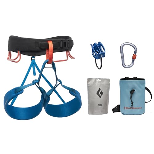BLACK DIAMOND Men's Momentum Rock Climbing Harness, Adjustable Loops - color: Kingfisher Package 1.0, size: XS (24-27" Waist)